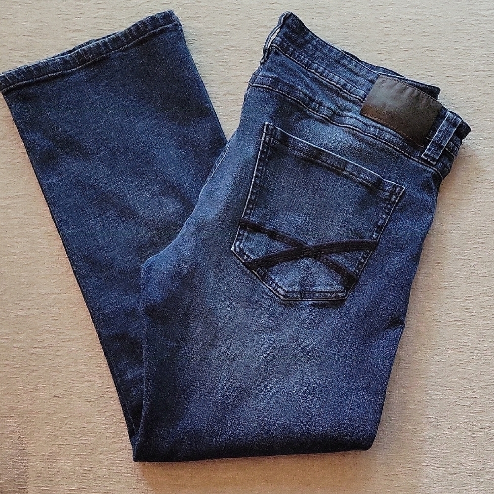 Tk AXEL Deep Blue Slim Boot Cut Jeans with Faded Details 36 X 32